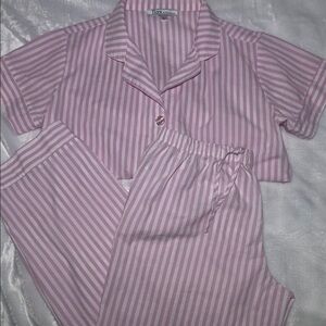 Flora Nikrooz Pink and White Striped Pajama Set Small